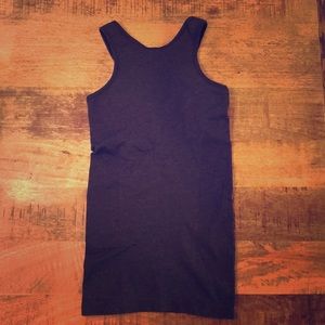 Lulu high neck racer back tank - black